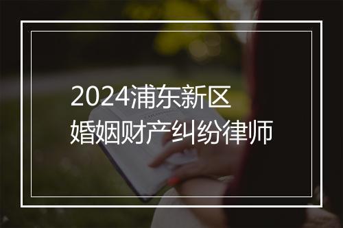 2024浦东新区婚姻财产纠纷律师
