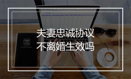 夫妻忠诚协议不离婚生效吗