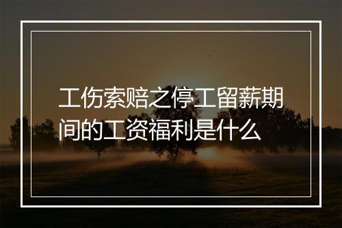 工伤索赔之停工留薪期间的工资福利是什么