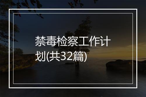 禁毒检察工作计划(共32篇)