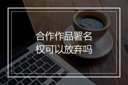 合作作品署名权可以放弃吗