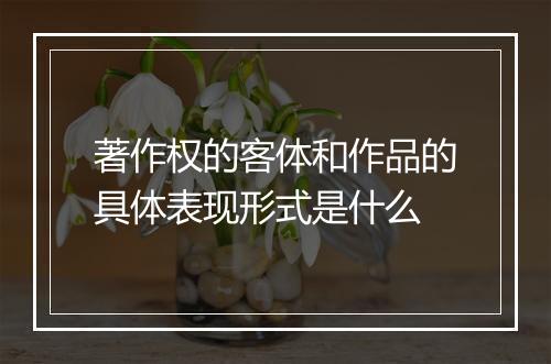 著作权的客体和作品的具体表现形式是什么