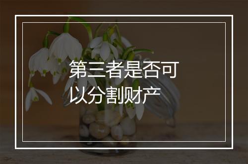 第三者是否可以分割财产