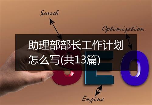 助理部部长工作计划怎么写(共13篇)
