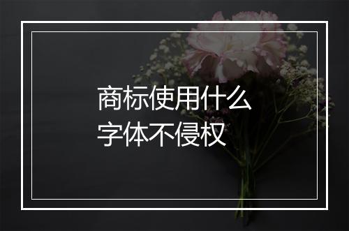 商标使用什么字体不侵权