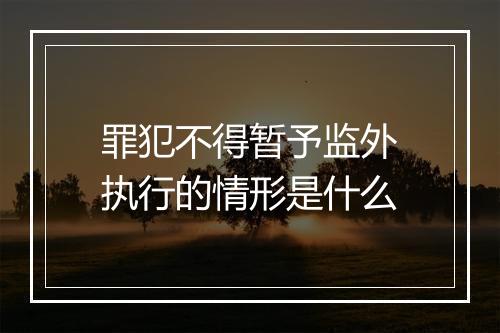 罪犯不得暂予监外执行的情形是什么