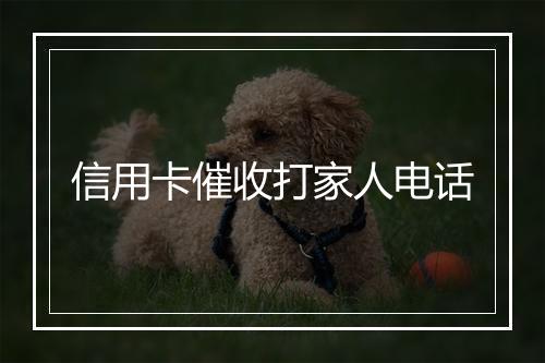 信用卡催收打家人电话