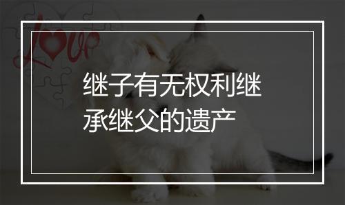 继子有无权利继承继父的遗产