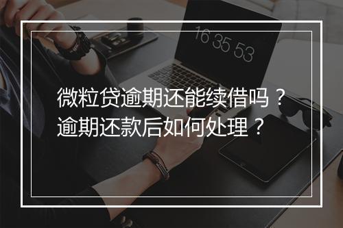 微粒贷逾期还能续借吗？逾期还款后如何处理？