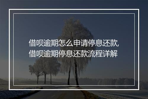 借呗逾期怎么申请停息还款,借呗逾期停息还款流程详解