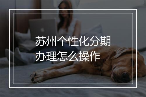苏州个性化分期办理怎么操作