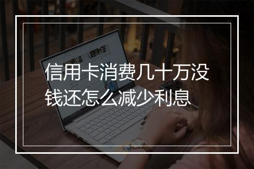 信用卡消费几十万没钱还怎么减少利息