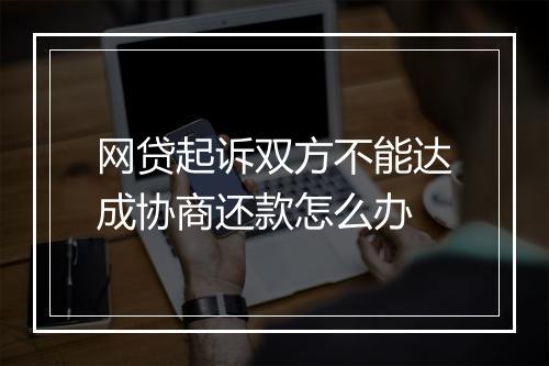 网贷起诉双方不能达成协商还款怎么办