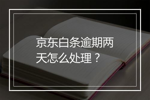 京东白条逾期两天怎么处理？