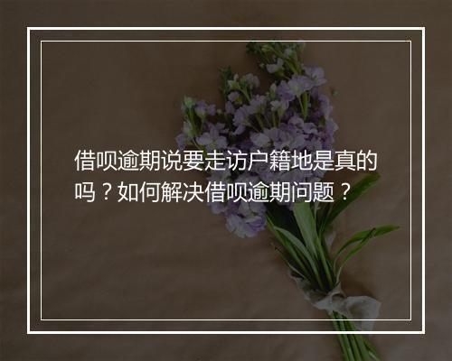 借呗逾期说要走访户籍地是真的吗？如何解决借呗逾期问题？