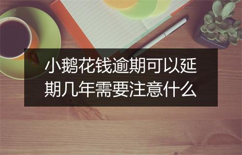 小鹅花钱逾期可以延期几年需要注意什么