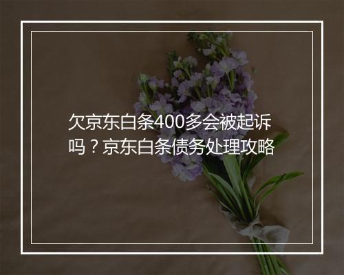 欠京东白条400多会被起诉吗？京东白条债务处理攻略