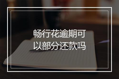 畅行花逾期可以部分还款吗