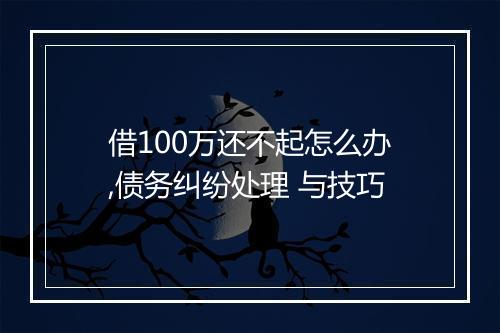 借100万还不起怎么办,债务纠纷处理 与技巧
