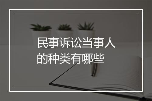 民事诉讼当事人的种类有哪些