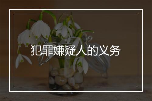 犯罪嫌疑人的义务