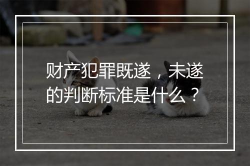 财产犯罪既遂，未遂的判断标准是什么？