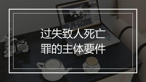 过失致人死亡罪的主体要件