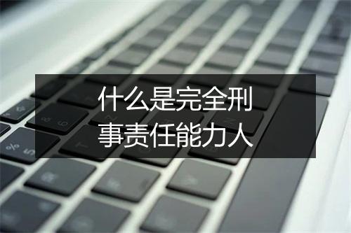 什么是完全刑事责任能力人