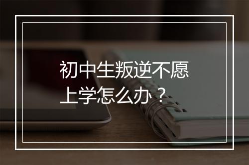 初中生叛逆不愿上学怎么办？