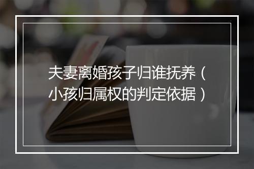 夫妻离婚孩子归谁抚养（小孩归属权的判定依据）