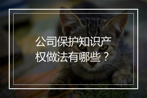 公司保护知识产权做法有哪些？