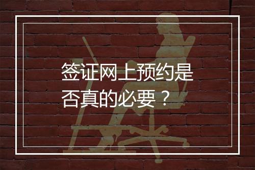 签证网上预约是否真的必要？