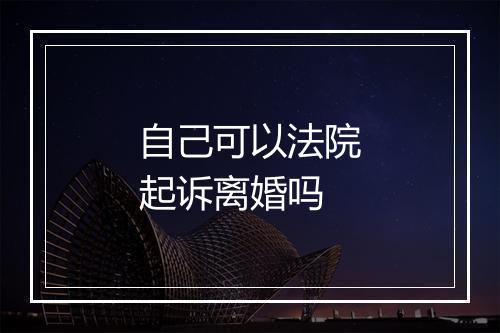 自己可以法院起诉离婚吗