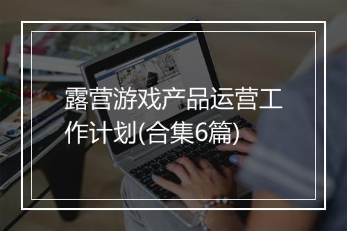 露营游戏产品运营工作计划(合集6篇)
