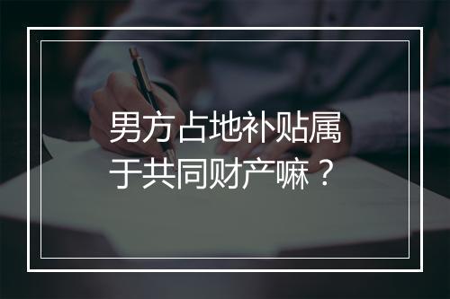 男方占地补贴属于共同财产嘛？