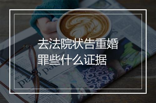 去法院状告重婚罪些什么证据