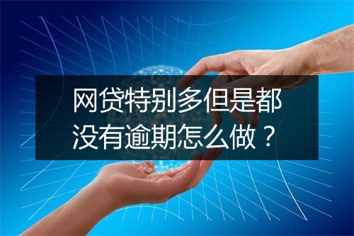 网贷特别多但是都没有逾期怎么做？