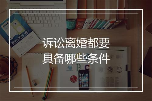 诉讼离婚都要具备哪些条件