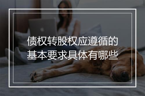 债权转股权应遵循的基本要求具体有哪些