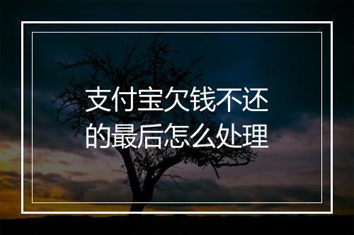 支付宝欠钱不还的最后怎么处理