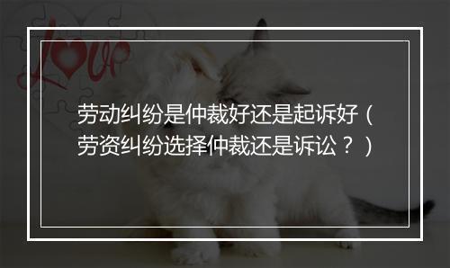 劳动纠纷是仲裁好还是起诉好（劳资纠纷选择仲裁还是诉讼？）