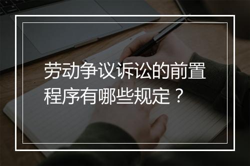 劳动争议诉讼的前置程序有哪些规定？