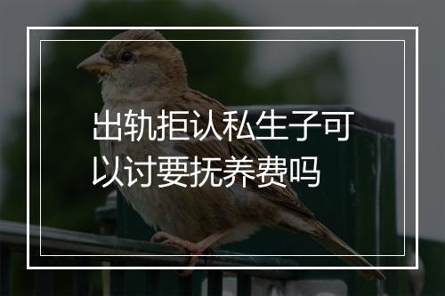 出轨拒认私生子可以讨要抚养费吗