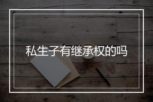 私生子有继承权的吗