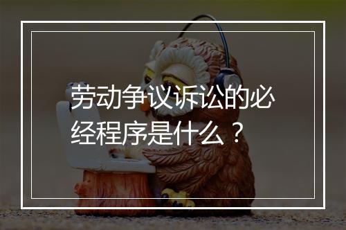 劳动争议诉讼的必经程序是什么？