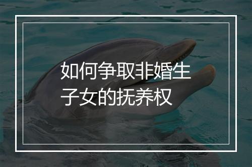 如何争取非婚生子女的抚养权