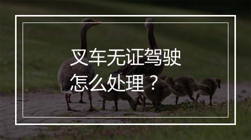 叉车无证驾驶怎么处理？
