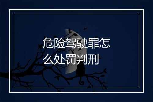 危险驾驶罪怎么处罚判刑