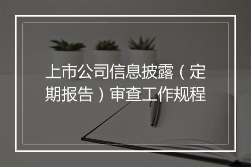 上市公司信息披露（定期报告）审查工作规程