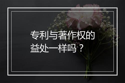 专利与著作权的益处一样吗？